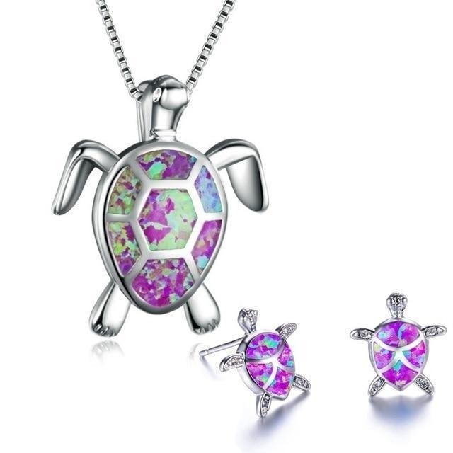 Collier et Boucles d'Oreilles en Opale et Argent