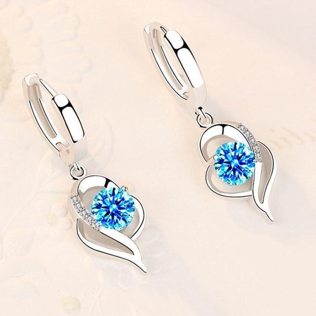 Boucles d'oreilles florales en argent sterling 925 et zircone