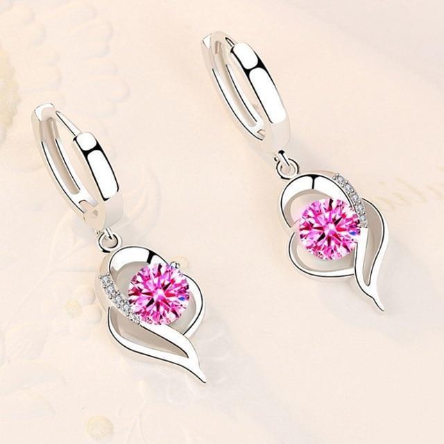 Boucles d'oreilles florales en argent sterling 925 et zircone