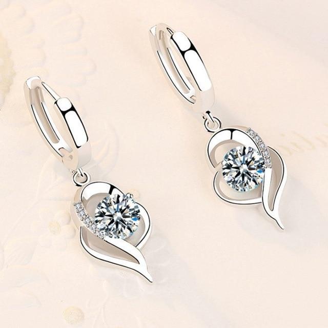 Boucles d'oreilles florales en argent sterling 925 et zircone