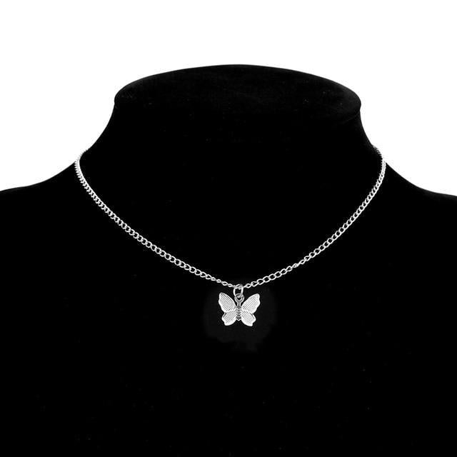 Collier en Papillon Plaqué Argent et Or