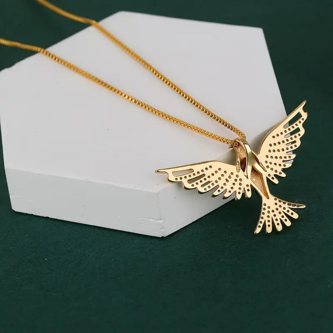 Collier en Or Creux en Forme d'Oiseau