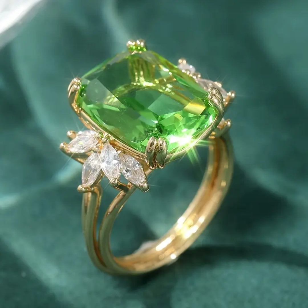 Bague en Or Cristallin Olive