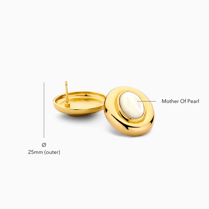 Boucles d'oreilles Giselle en perles | Or blanc 14k