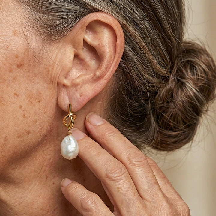 Boucles d'oreilles en perles nouées