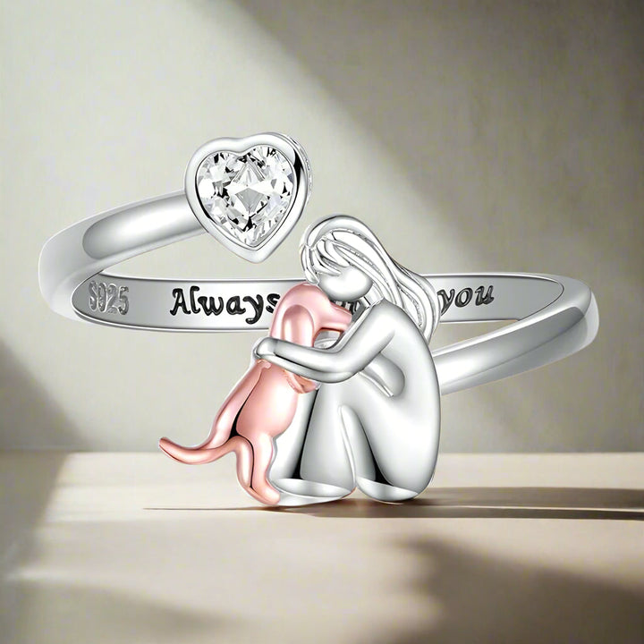 Bague Ajustable en Argent Sterling 925 – “Toujours dans Mon Cœur” avec Zirconium